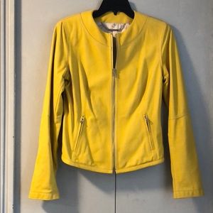 Elie Tahari small yellow moto jacket